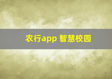 农行app 智慧校园